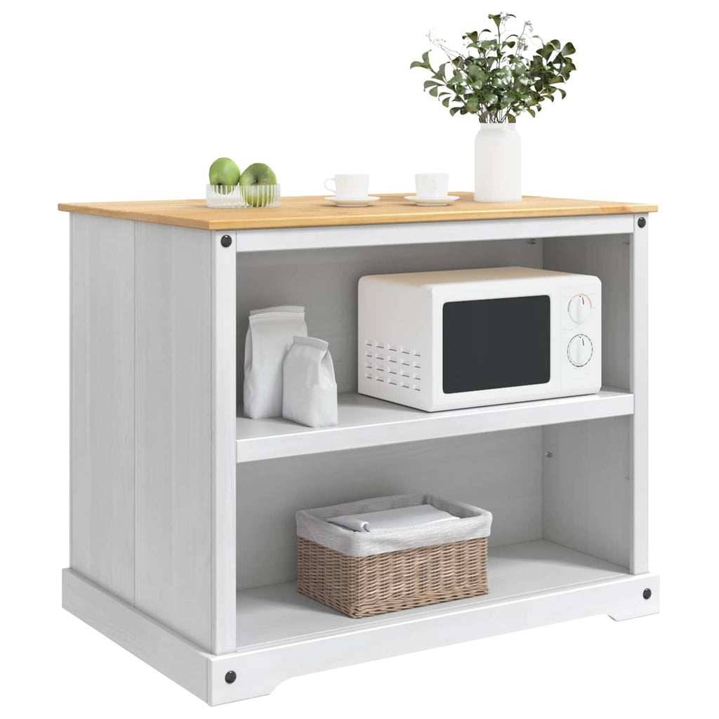 vidaXL Küchentrolley 2 pcs Weiß und Honigwachs 112 x 77 x 91,5 cm