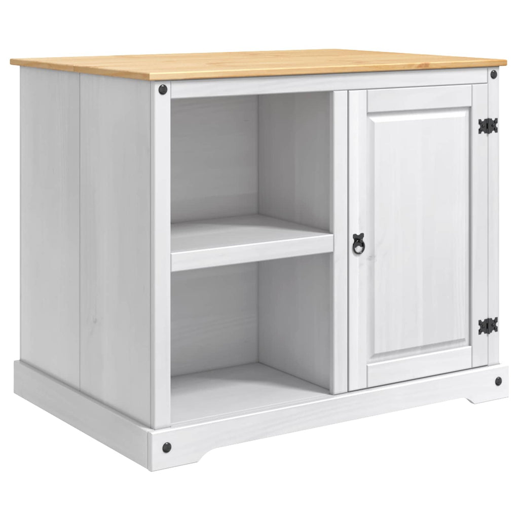 vidaXL Küchentrolley 2 pcs Weiß und Honigwachs 112 x 77 x 91,5 cm
