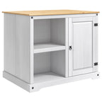 vidaXL Küchentrolley 2 pcs Weiß und Honigwachs 112 x 77 x 91,5 cm