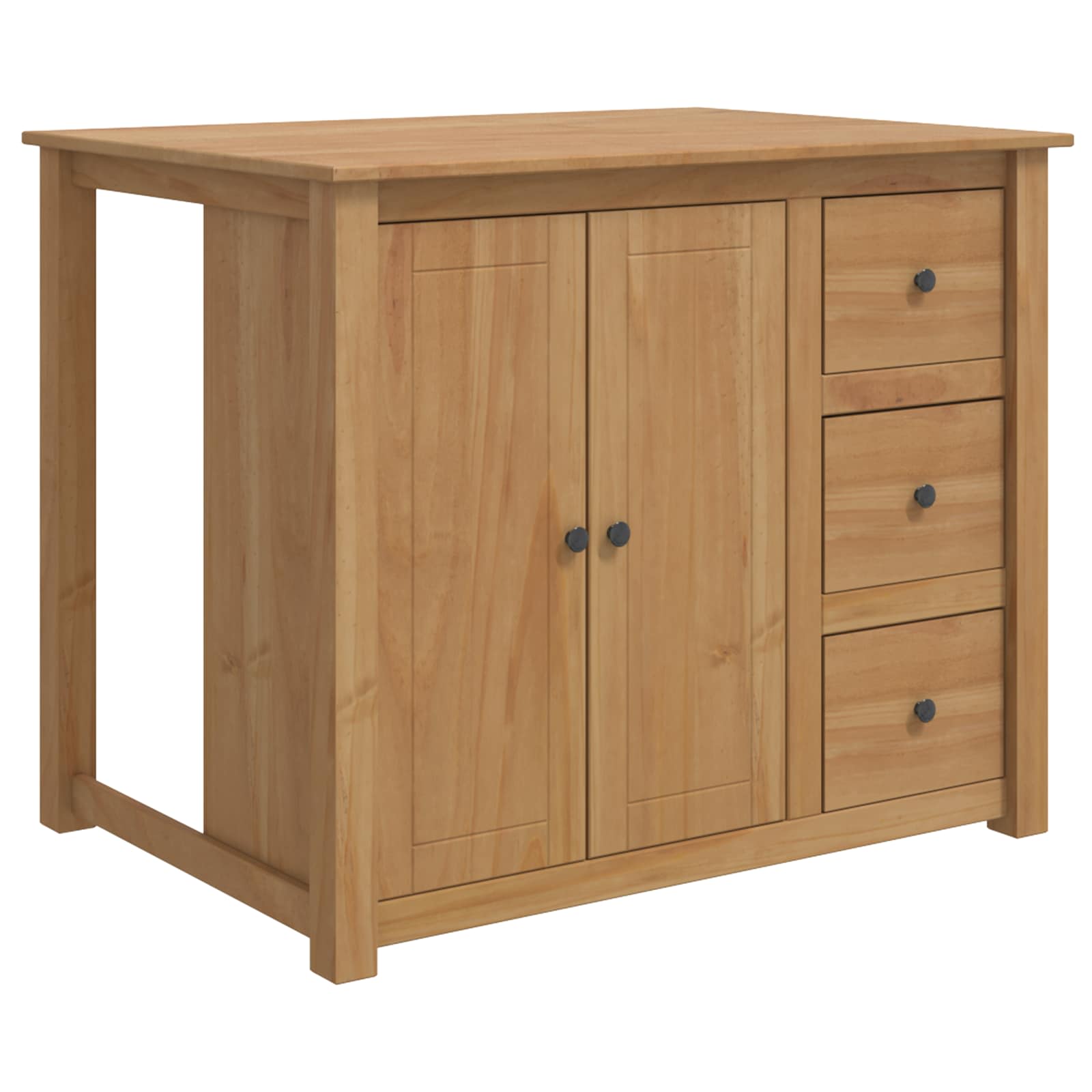 vidaXL Küchentrolley mit Tür PANAMA 2 pcs Honigwachs 112 x 77 x 90 cm