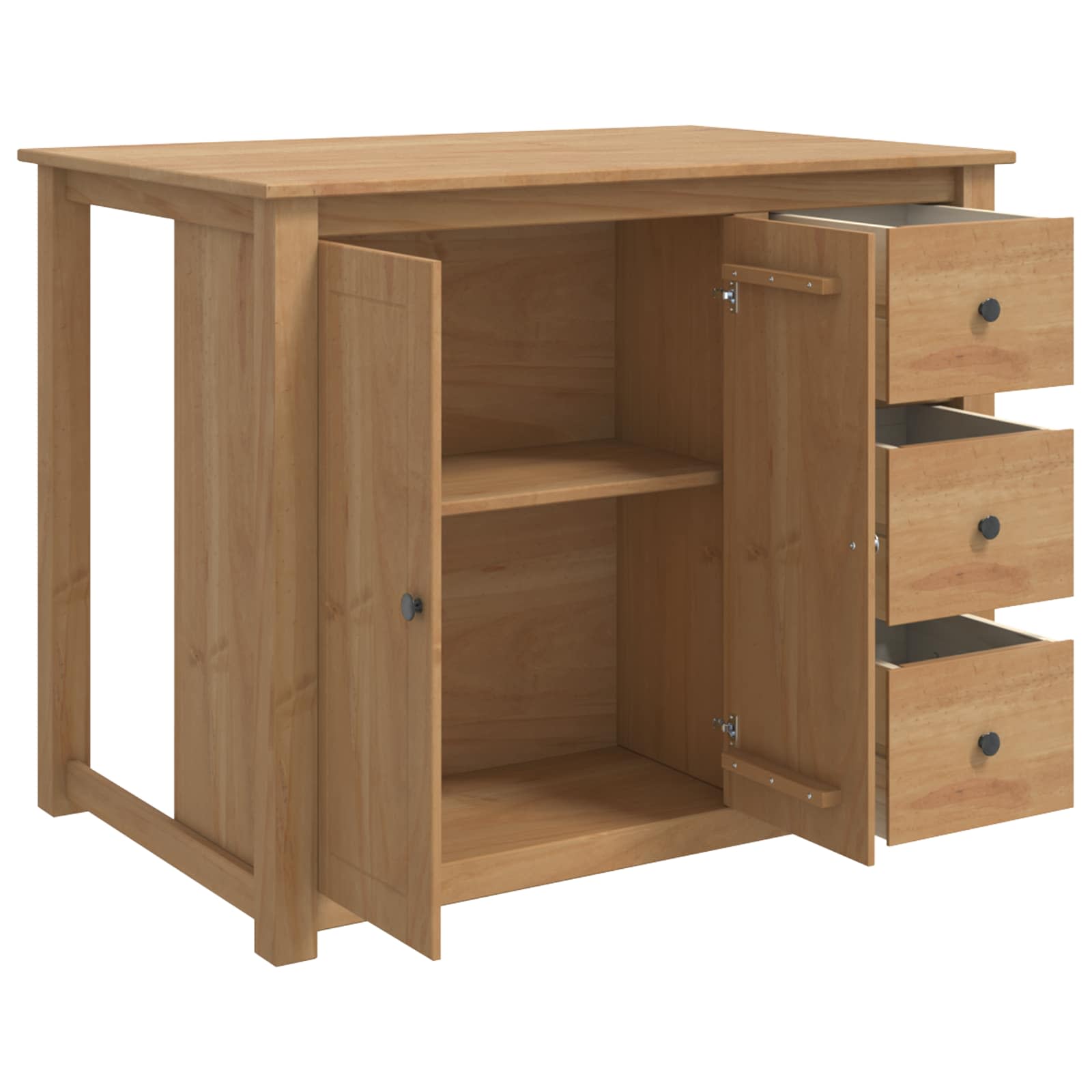 vidaXL Küchentrolley mit Tür PANAMA 2 pcs Honigwachs 112 x 77 x 90 cm