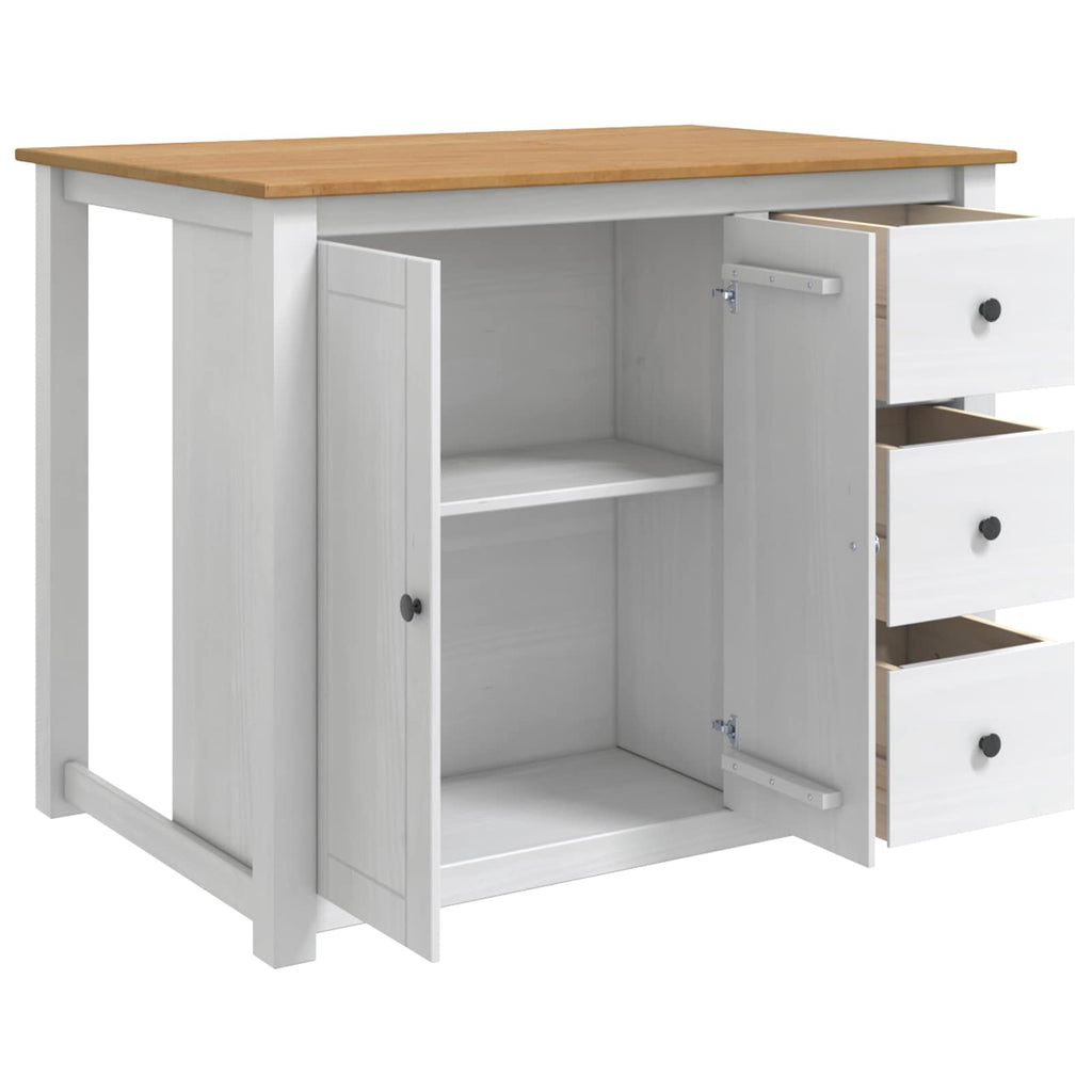 vidaXL Küchentrolley PANAMA 2 pcs Weiß und Honigwachs 112 x 77 x 90 cm