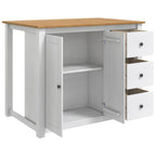 vidaXL Küchentrolley PANAMA 2 pcs Weiß und Honigwachs 112 x 77 x 90 cm