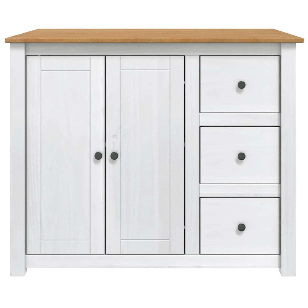 vidaXL Küchentrolley PANAMA 2 pcs Weiß und Honigwachs 112 x 77 x 90 cm