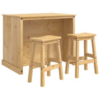 vidaXL Kücheninsel Set mit Regal 3 pcs Honigwachs Massiv-Kiefer
