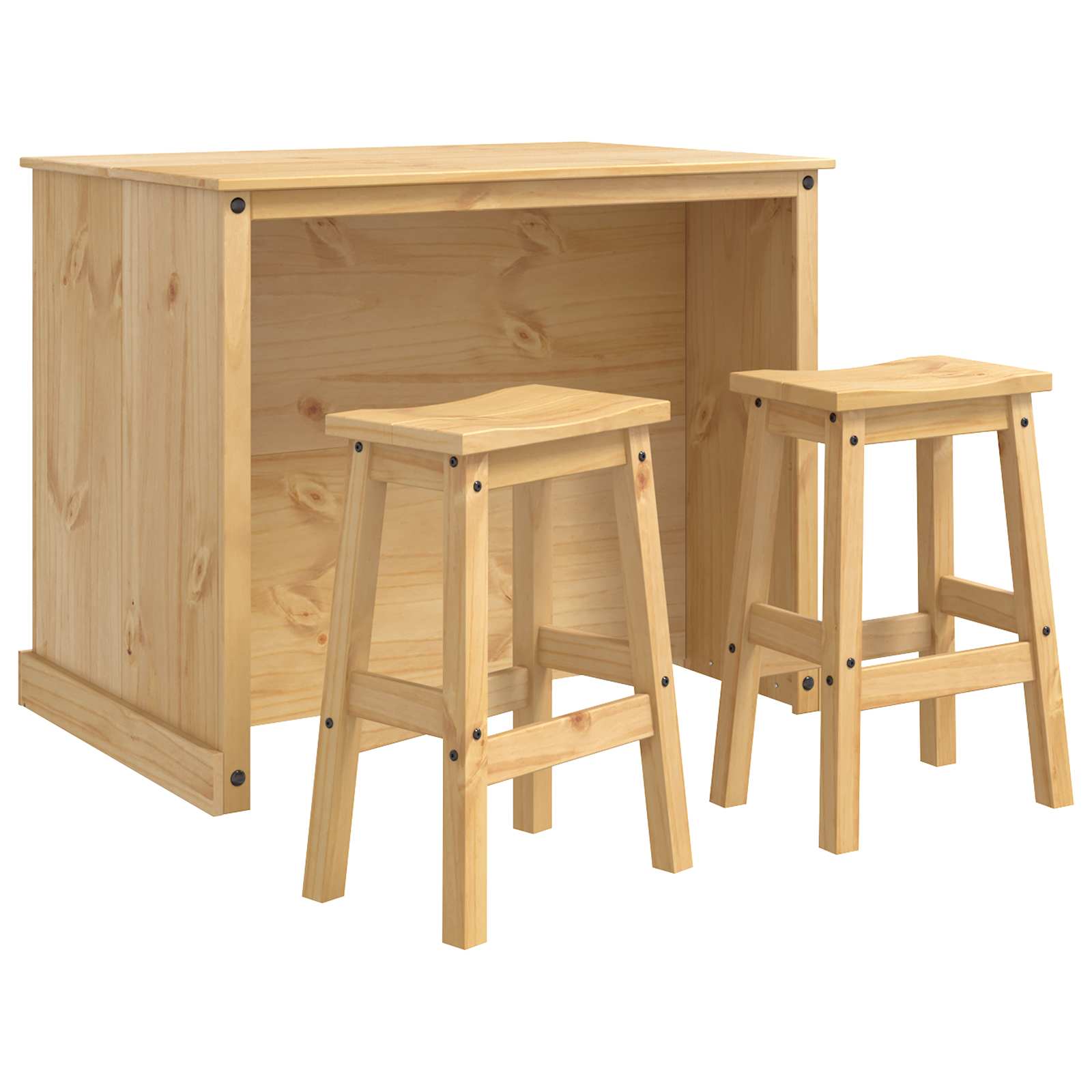 vidaXL Kücheninsel Set mit Regal 3 pcs Honigwachs Massiv-Kiefer