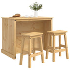 vidaXL Kücheninsel Set mit Regal 3 pcs Honigwachs Massiv-Kiefer