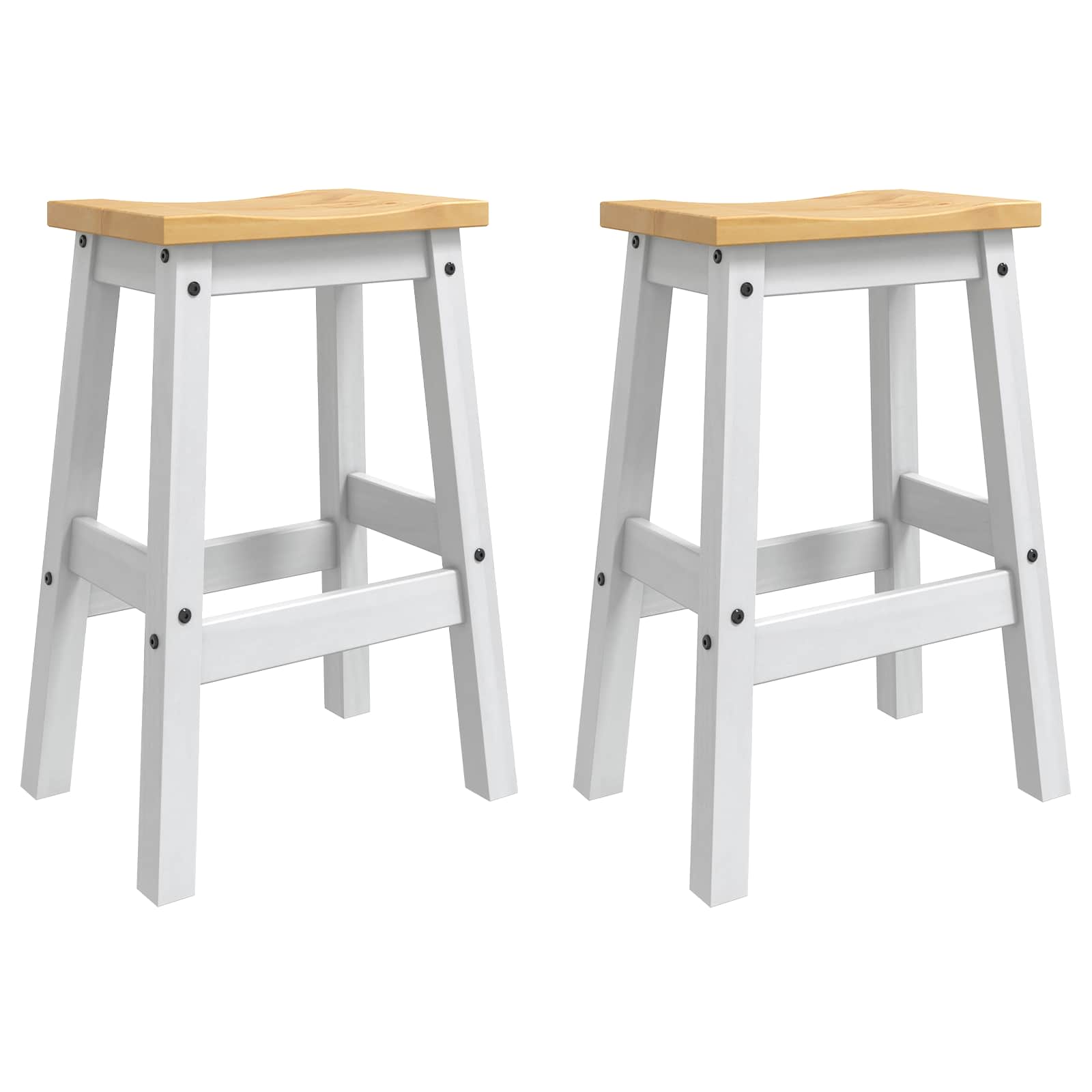 vidaXL Kücheninsel Set 3 pcs Weiß und Honigwachs Massiv-Kiefer