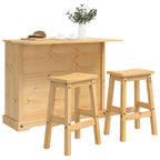 vidaXL Kücheninsel Set mit Schubladen 3 pcs Honigwachs Massiv-Kiefer