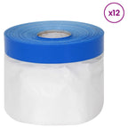 vidaXL Abdeckfolie mit Klebeband 12 pcs Transparent und Blau