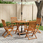 vidaXL Gartenmöbel-Set 5-teilig Natur Massives Eukalyptusholz