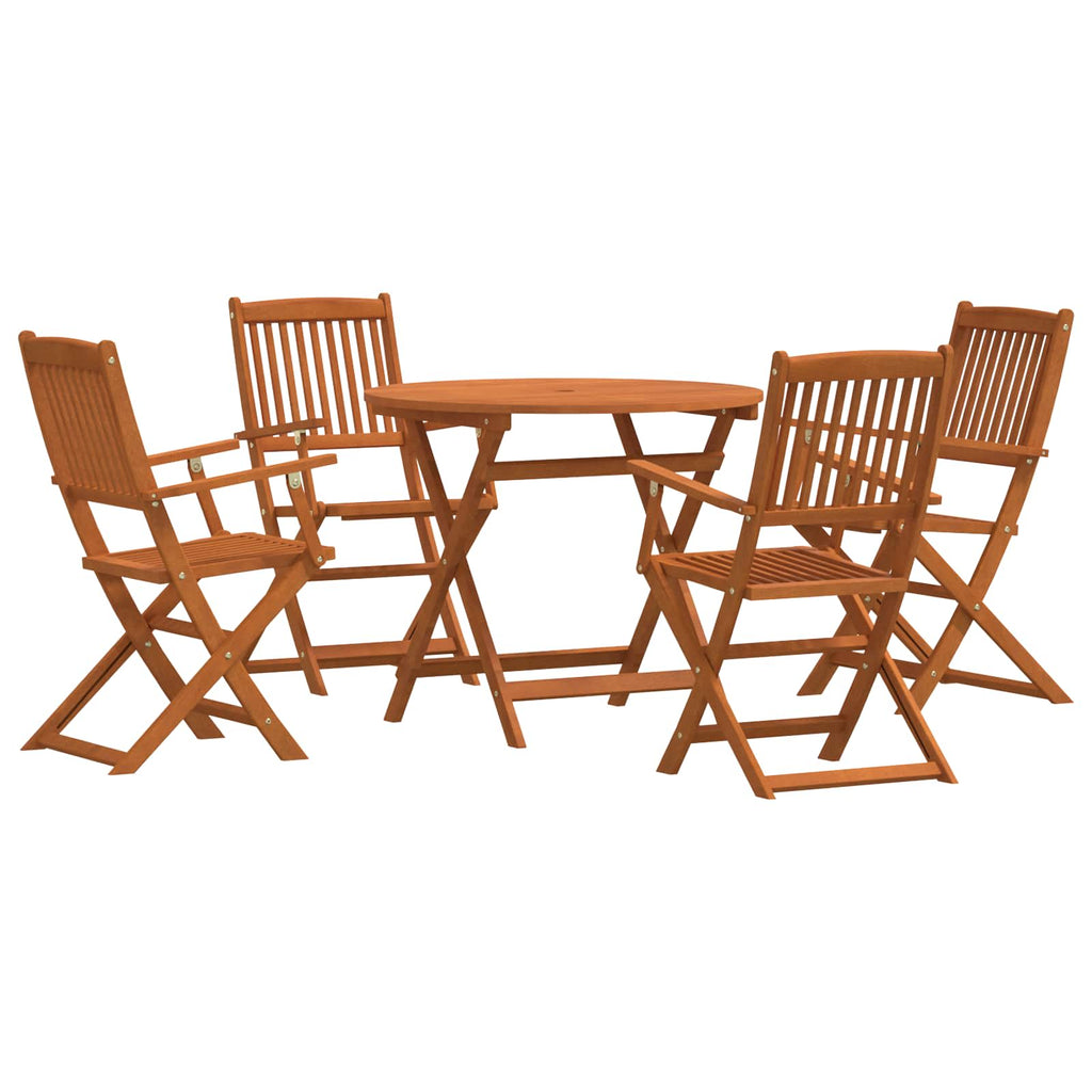 vidaXL Gartenmöbel-Set 5-teilig Natur Massives Eukalyptusholz