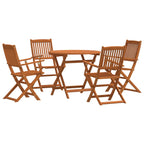vidaXL Gartenmöbel-Set 5-teilig Natur Massives Eukalyptusholz