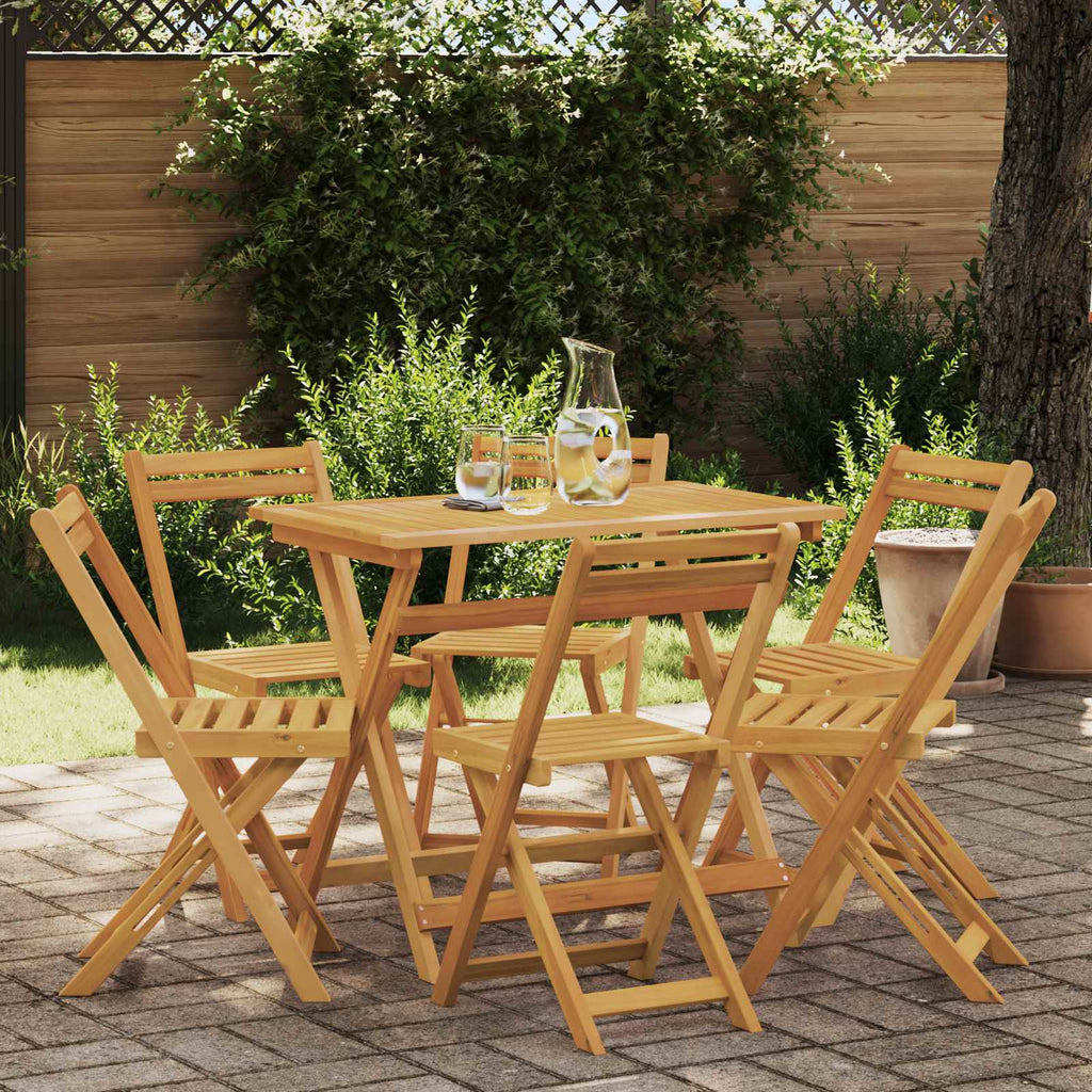 vidaXL Klappbare Gartenstühle 6 pcs Natur 40 x 53 x 80 cm