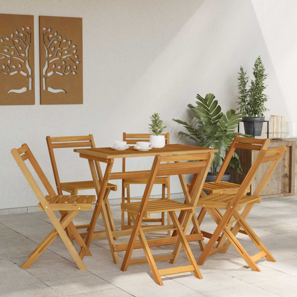 vidaXL Klappbare Gartenstühle 6 pcs Natur 40 x 53 x 80 cm