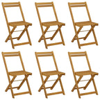 vidaXL Klappbare Gartenstühle 6 pcs Natur 40 x 53 x 80 cm