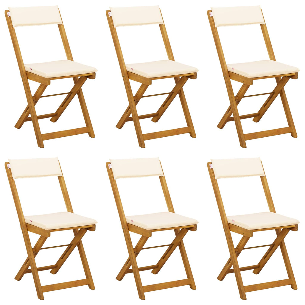 vidaXL Außen Bistro-Stühle 6 pcs Cremeweiß 40 x 53 x 80 cm