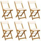 vidaXL Außen Bistro-Stühle 6 pcs Cremeweiß 40 x 53 x 80 cm