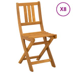 vidaXL Außen Bistro-Stühle mit Kissen 8 pcs Natur 40 x 42 x 85 cm
