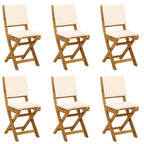 vidaXL Außen Bistro-Stühle mit Kissen 6 pcs Cremeweiß 38 x 46 x 85 cm