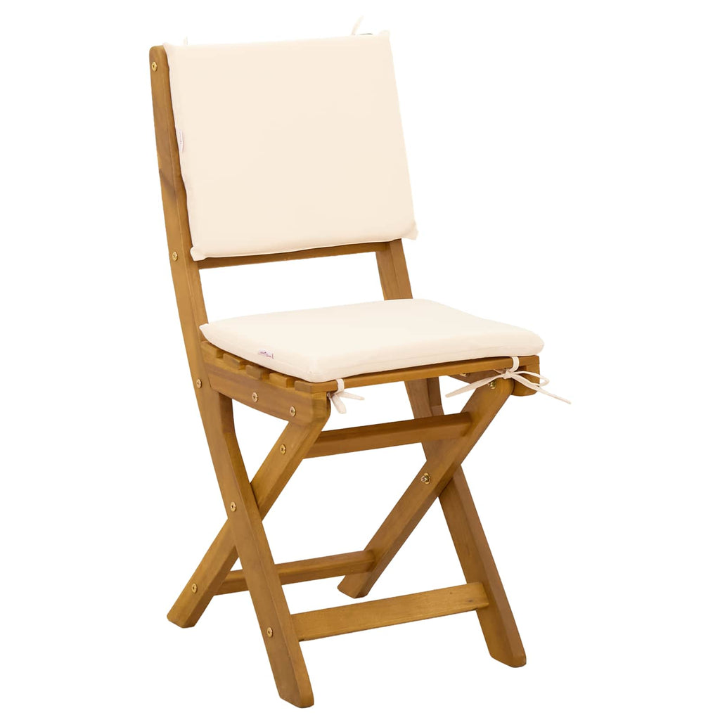 vidaXL Außen Bistro-Stühle mit Kissen 6 pcs Cremeweiß 38 x 46 x 85 cm