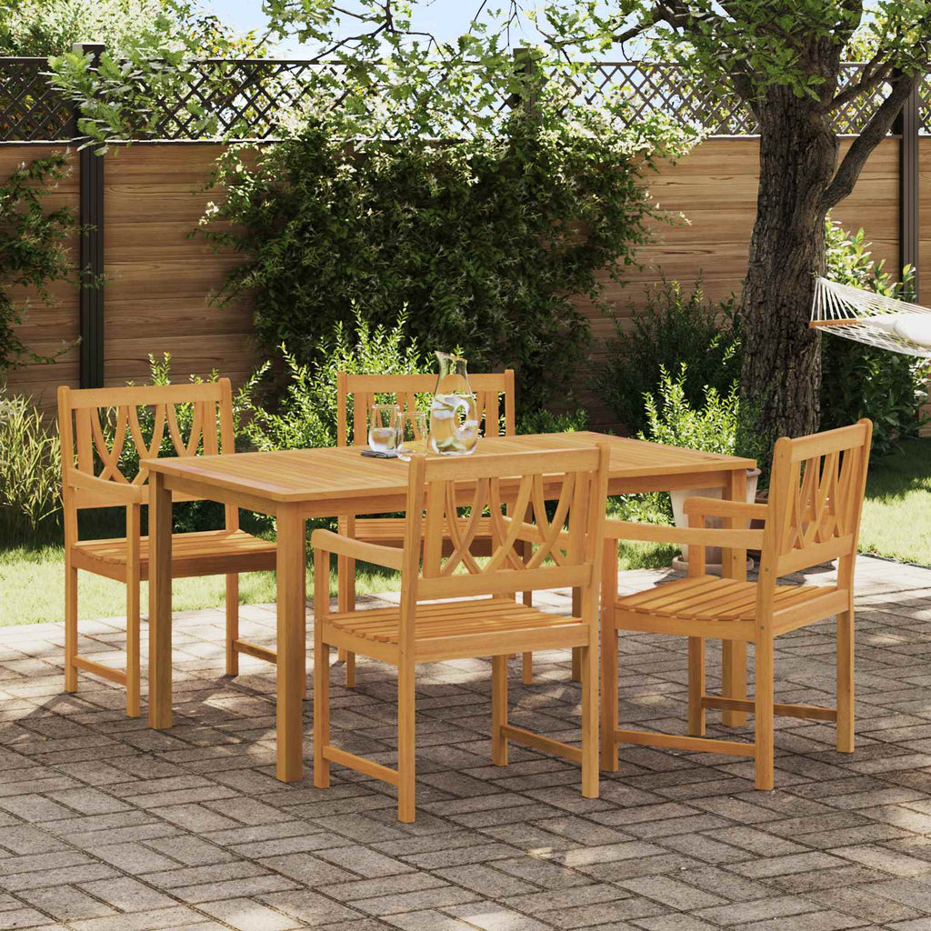 vidaXL Gartenstühle 4 pcs Natur Massives Akazienholz