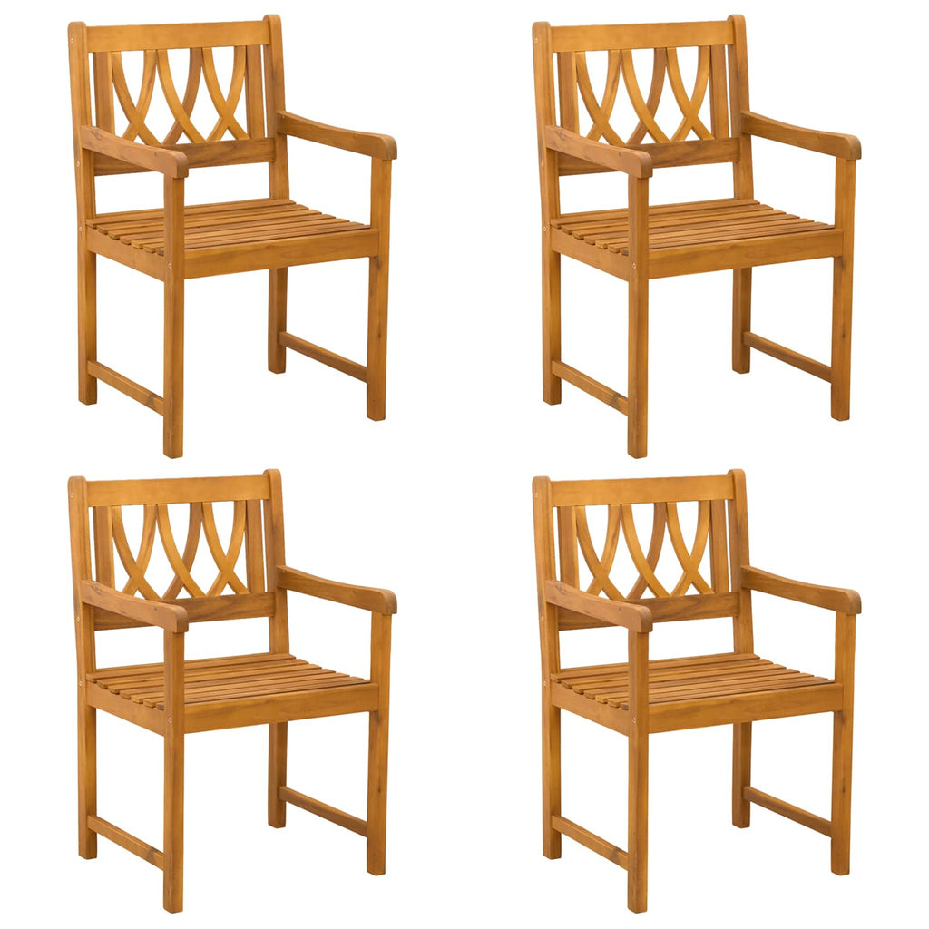 vidaXL Gartenstühle 4 pcs Natur Massives Akazienholz