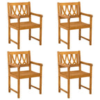 vidaXL Gartenstühle 4 pcs Natur Massives Akazienholz