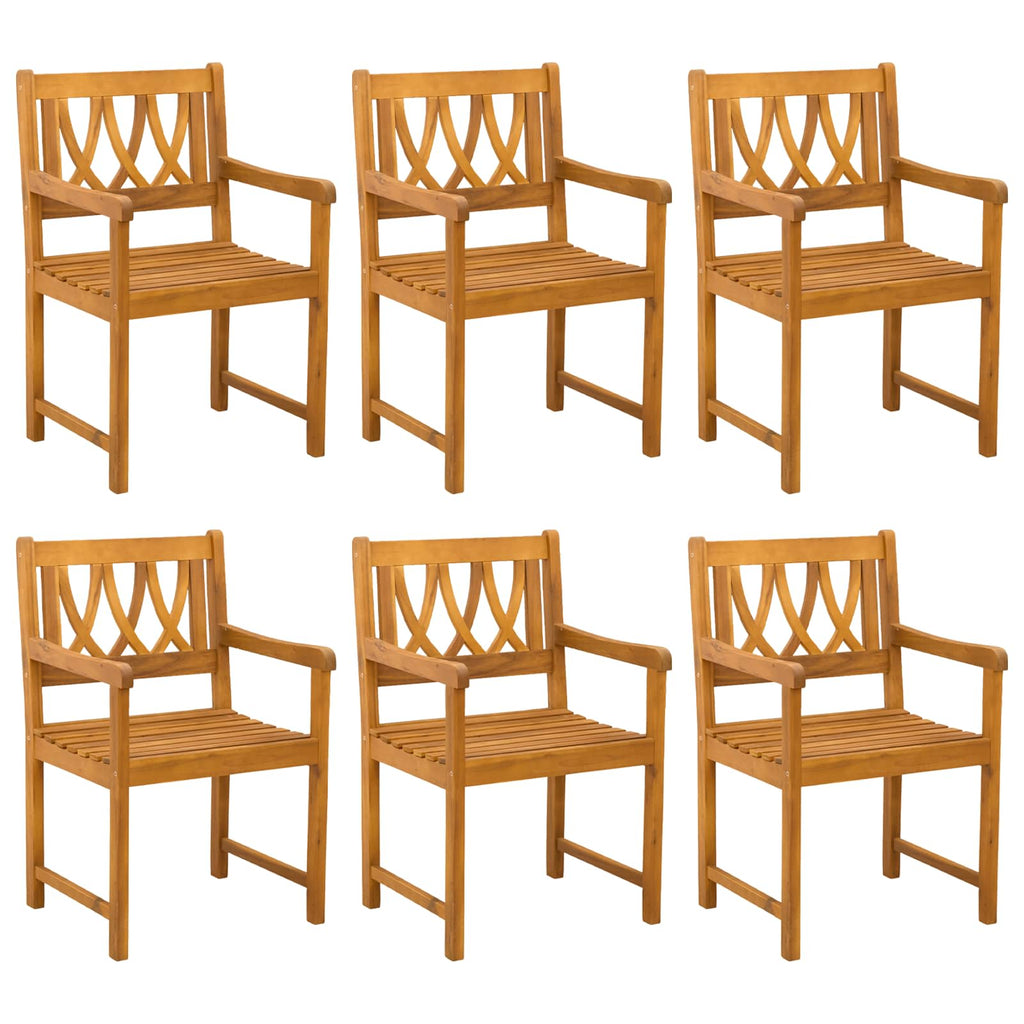 vidaXL Gartenstühle 6 pcs Natur Massives Akazienholz