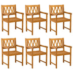 vidaXL Gartenstühle 6 pcs Natur Massives Akazienholz