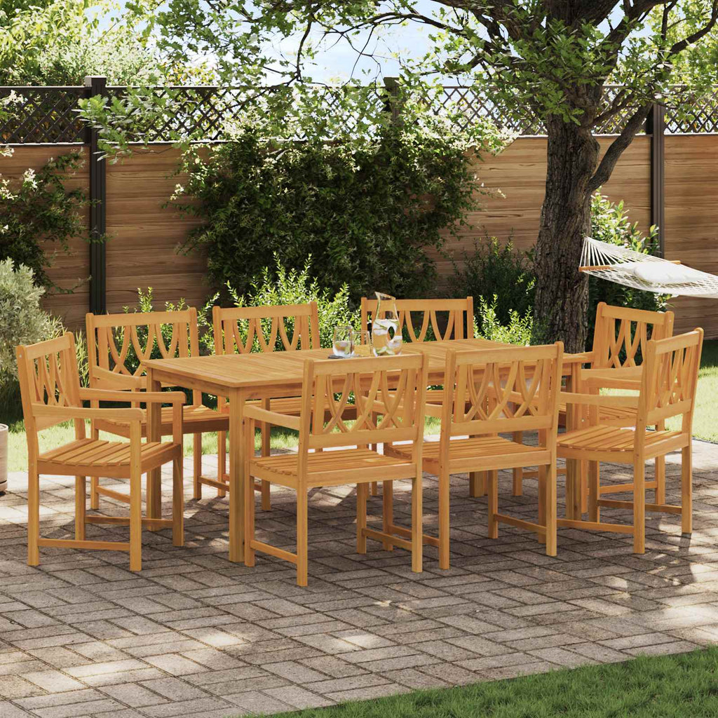 vidaXL Gartenstühle 8 pcs Natur Massives Akazienholz