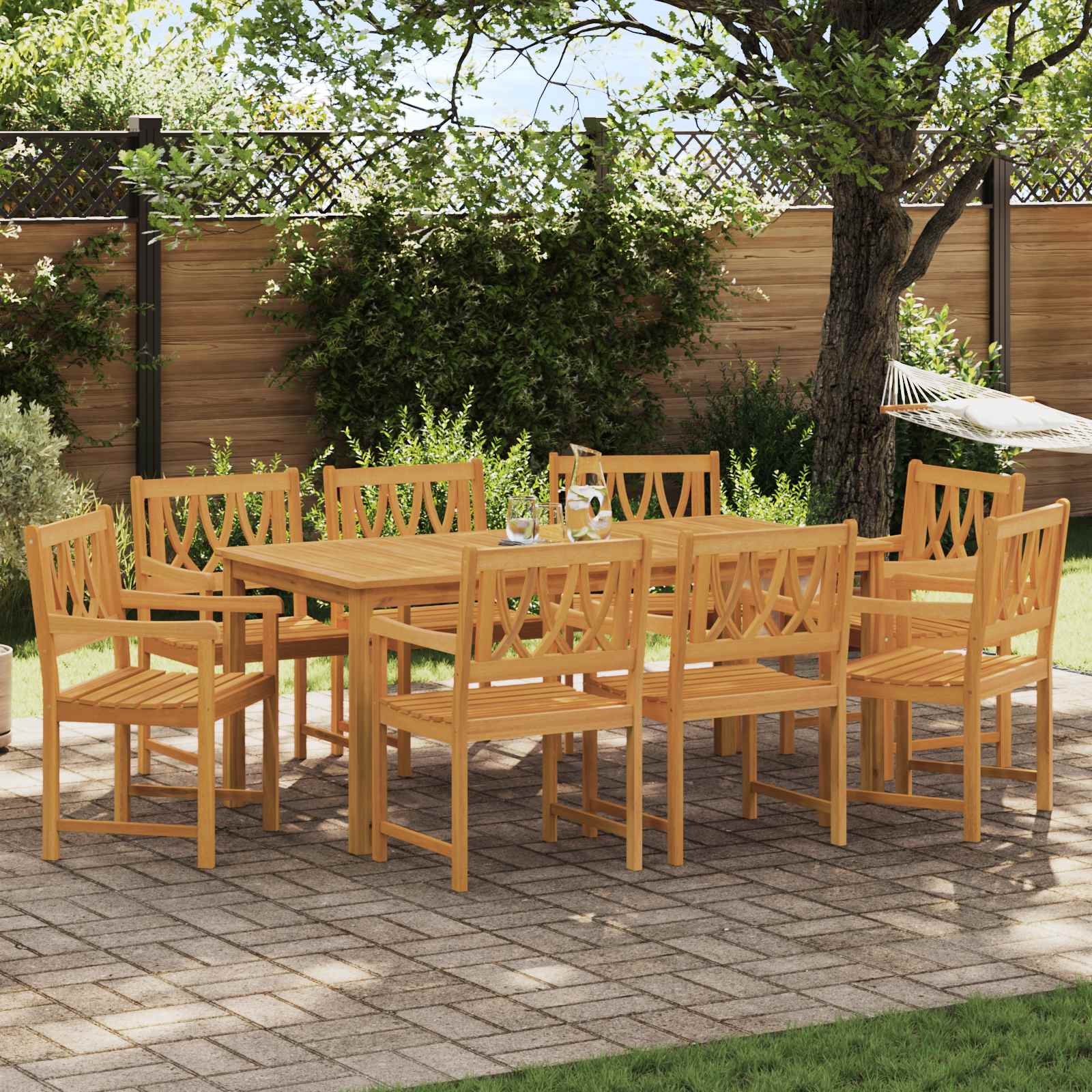 vidaXL Gartenstühle 8 pcs Natur Massives Akazienholz