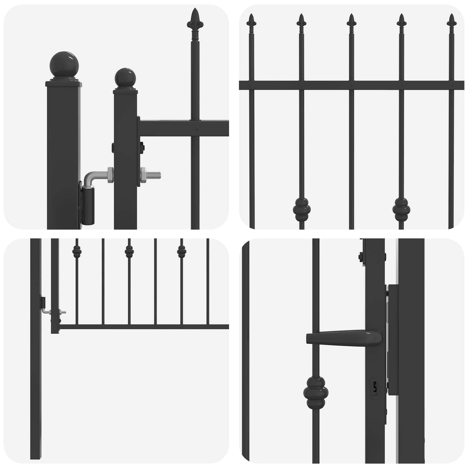 vidaXL Zauntor HORST 100 x 75 cm Metall Schwarz Abschließbar