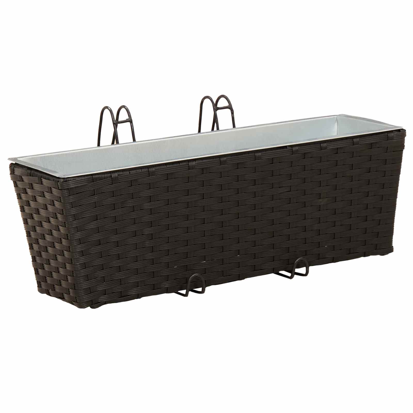 vidaXL Balkon 2 pcs Schwarz 50 x 17 x 17 cm Metall