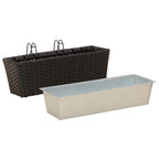 vidaXL Balkon 2 pcs Schwarz 50 x 17 x 17 cm Metall