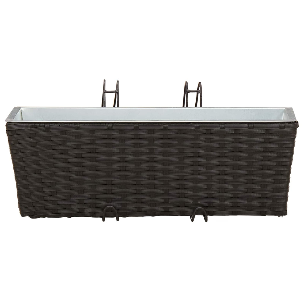 vidaXL Balkon 2 pcs Schwarz 50 x 17 x 17 cm Metall