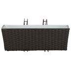 vidaXL Balkon 2 pcs Schwarz 50 x 17 x 17 cm Metall