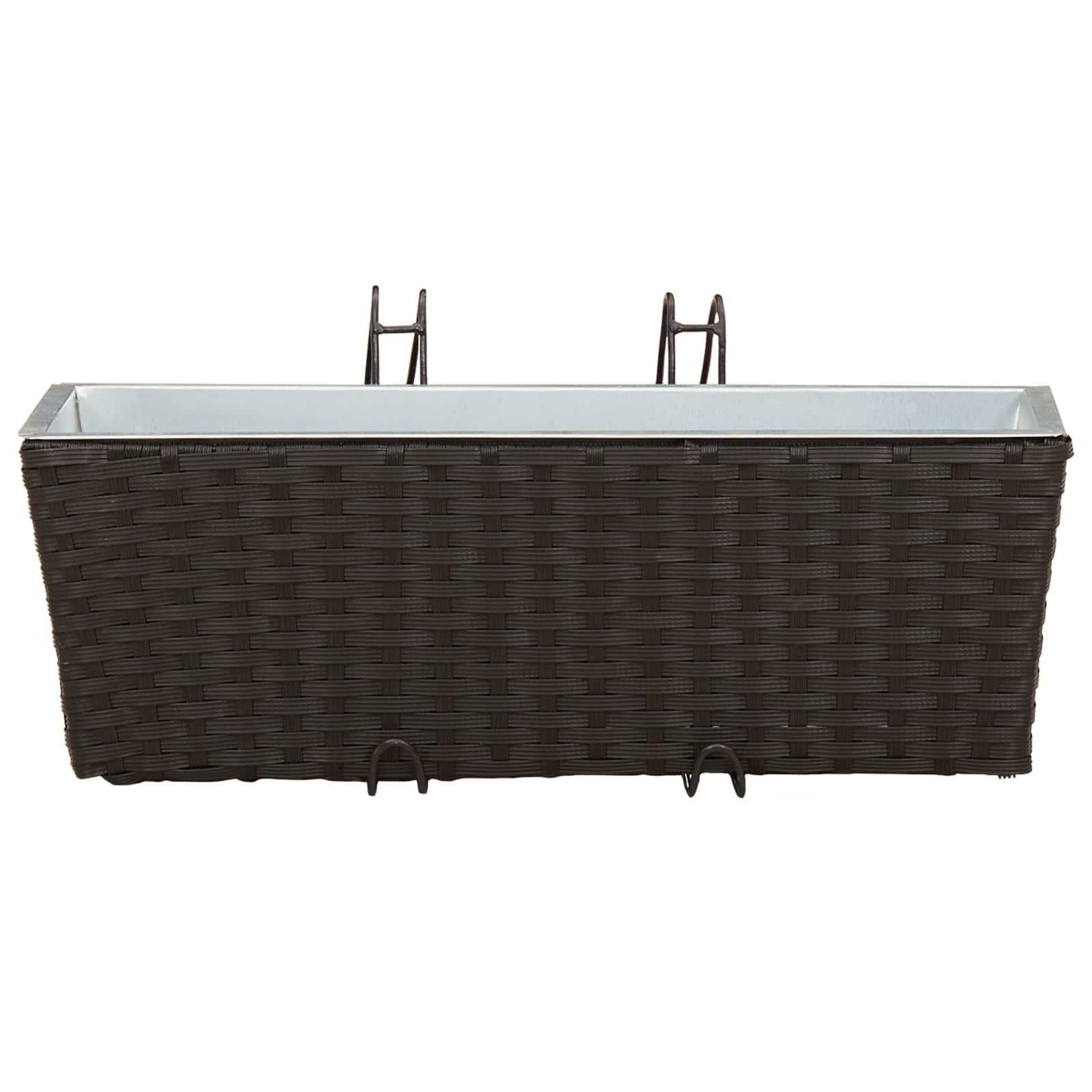vidaXL Balkon 2 pcs Schwarz 50 x 17 x 17 cm Metall