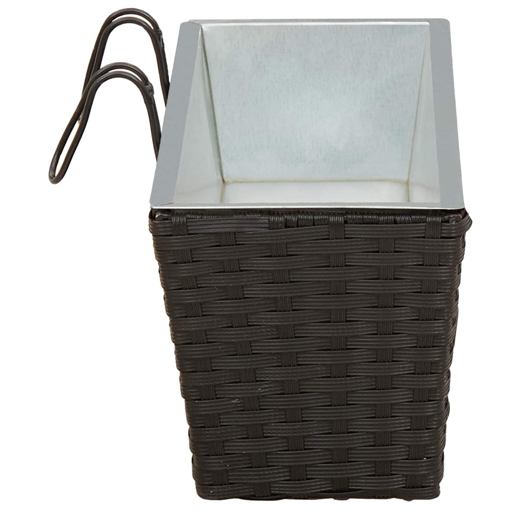 vidaXL Balkon 2 pcs Schwarz 50 x 17 x 17 cm Metall