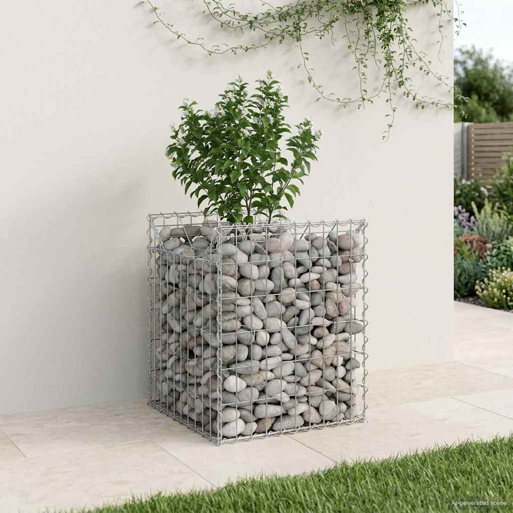 vidaXL Gabionen-Hochbeet Silber