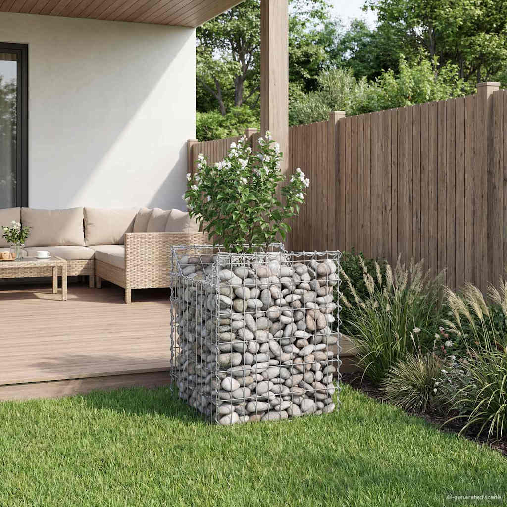 vidaXL Gabionen-Hochbeet Silber