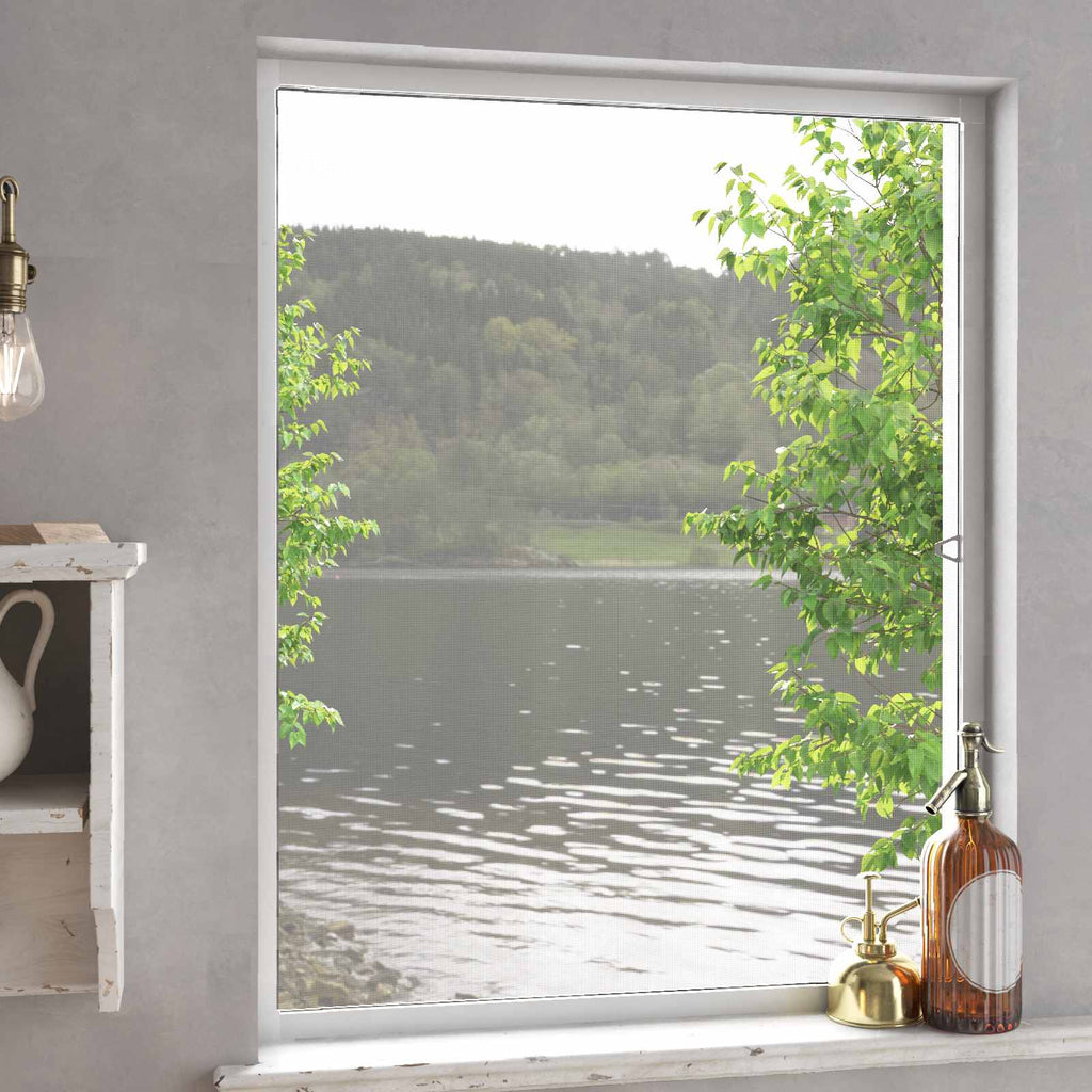 vidaXL Insektenschutz für Fenster Weiß 110 x 130 cm