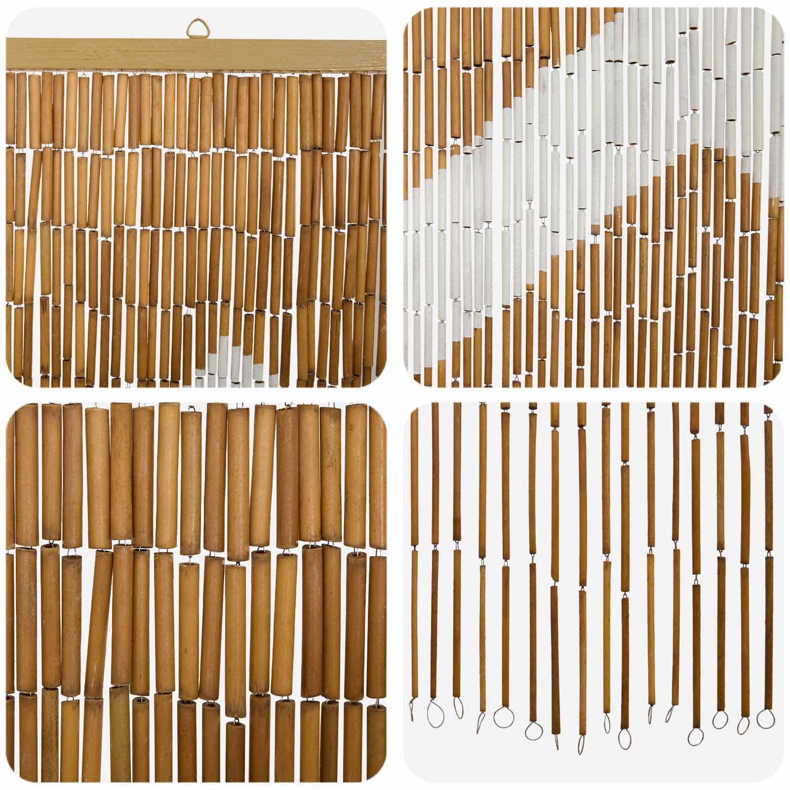 vidaXL Insektentürvorhang Mehrfarbig 200 x 90 cm Bambus