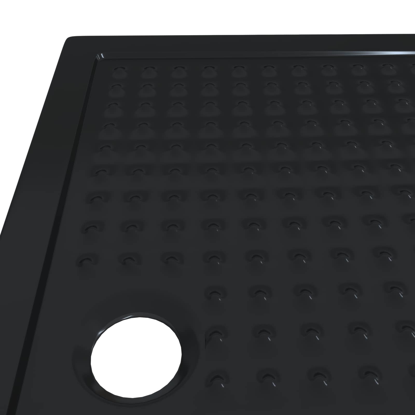 vidaXL Duschbodenablage mit Punkten Schwarz 120 x 80 x 4 cm ABS