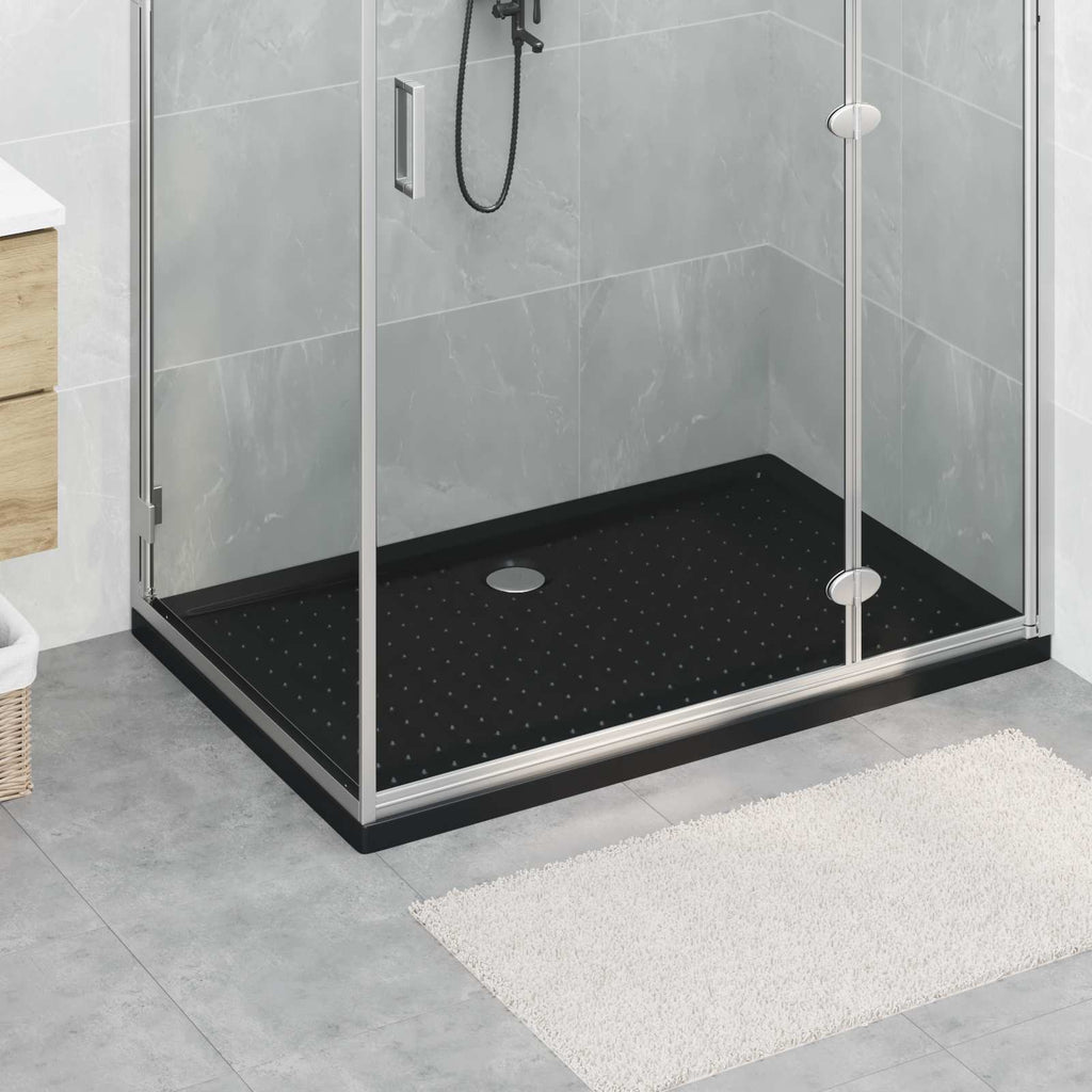 vidaXL Duschbodenablage mit Punkten Schwarz 120 x 80 x 4 cm ABS