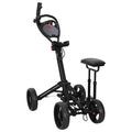 vidaXL Golf-Dolly mit Sitz Schwarz Aluminium Klappbar