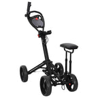 vidaXL Golf-Dolly mit Sitz Schwarz Aluminium Klappbar