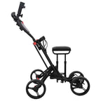 vidaXL Golf-Dolly mit Sitz Schwarz Aluminium Klappbar