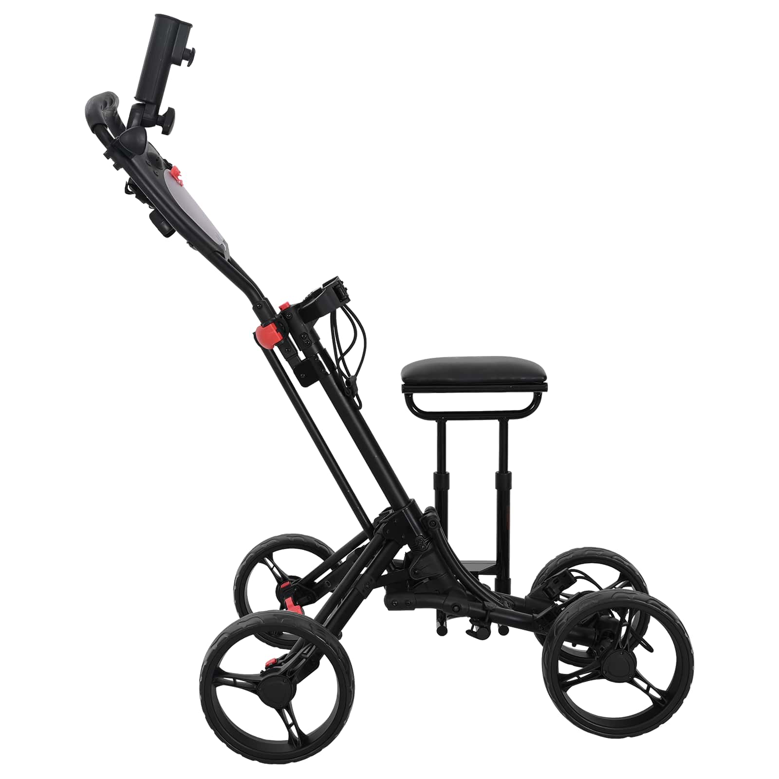 vidaXL Golf-Dolly mit Sitz Schwarz Aluminium Klappbar