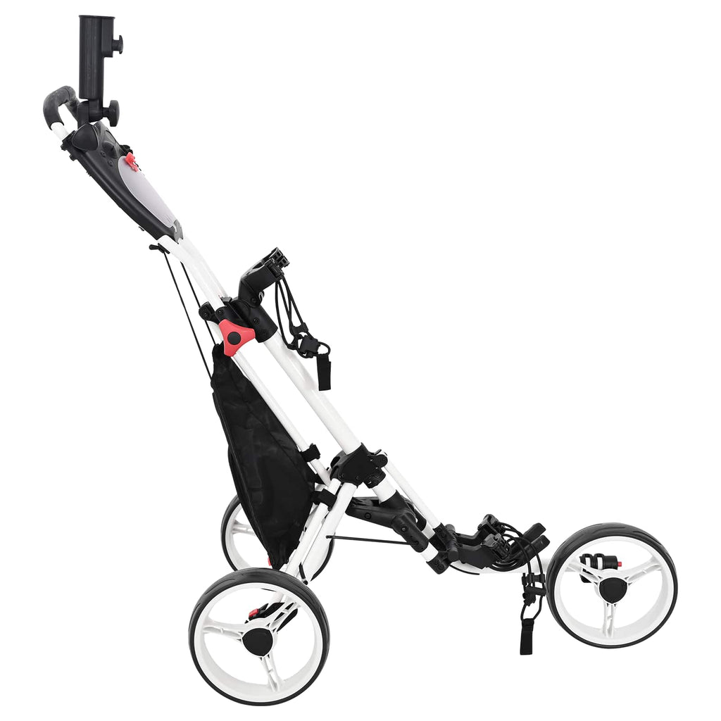vidaXL Golf-Dolly Schwarz und Weiß 100 x 69 x 114 cm Aluminium